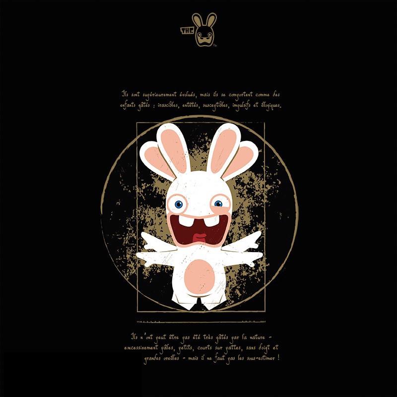 LAPINS CRETINS - Sweat Raving Rabbit Da Vinci Noir (L) - 2