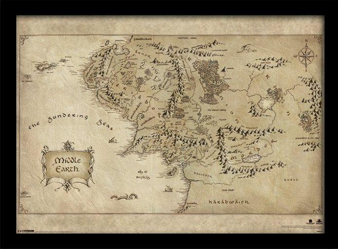 THE HOBBIT - Collector Print HQ 32X42 - Middle Earth Map - 2