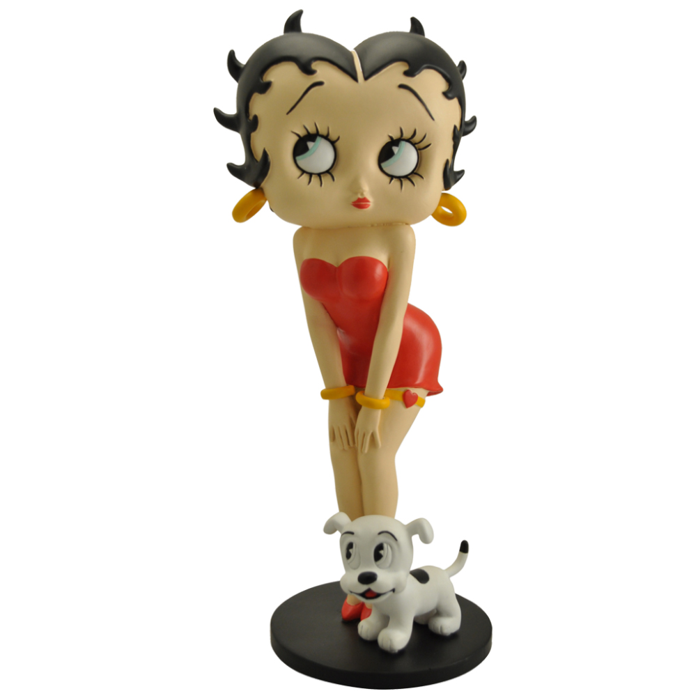 Statue betty boop en résine robe de soirée longue bleu 37 cm
