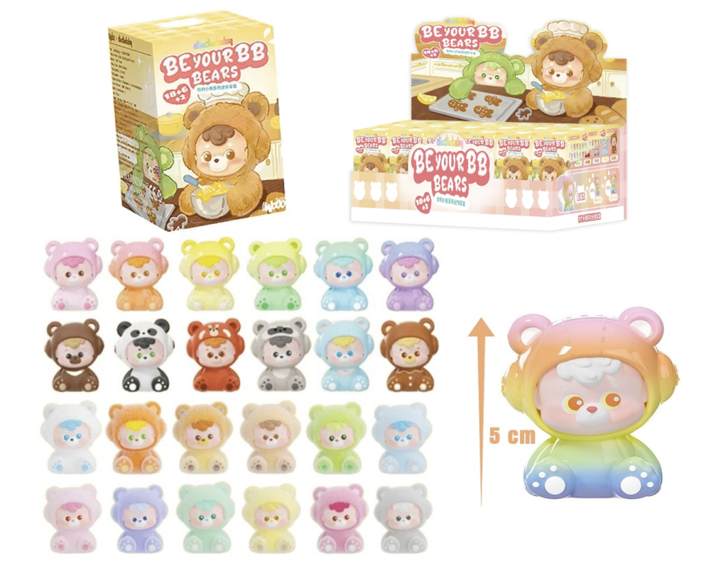 DIUDIUBABY - BB Bear  - Display de 18 Mini Figurines 5cm - Mystery Box - 6