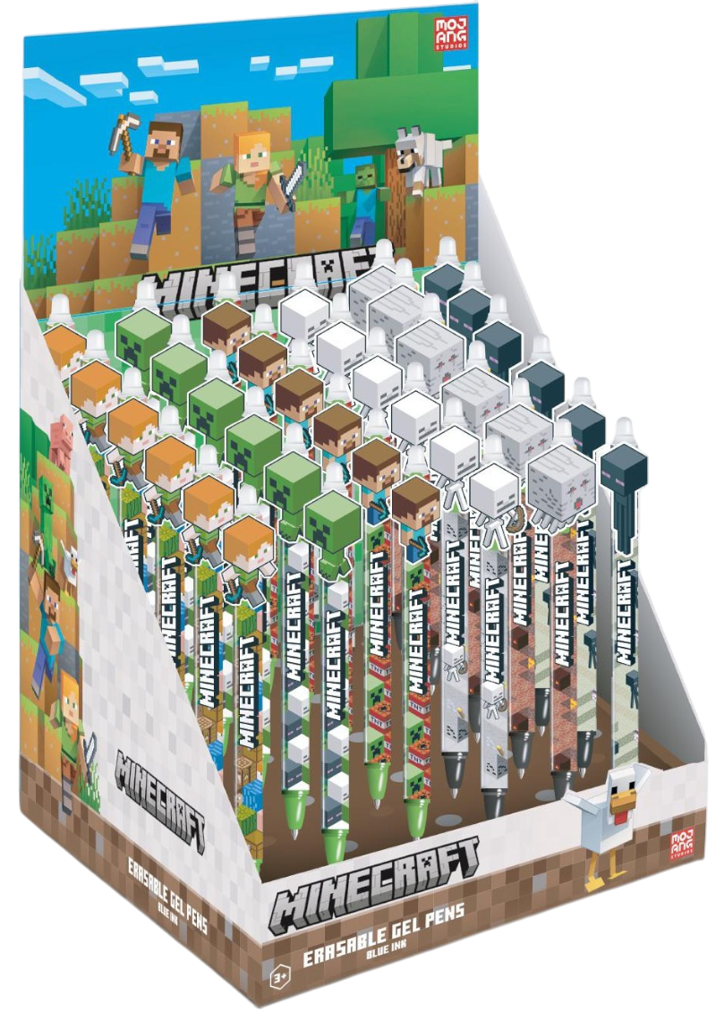 MINECRAFT - Stylo à Gel Effaçable +Head Topper (Display 36pcs) - 3