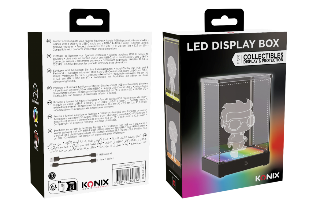 LED DISPLAY BOX - Acrylic Lighting Display Case - 8 Lighting Modes ...
