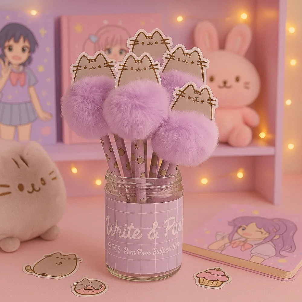 PUSHEEN - Boite de 10 Stylos-Bille Pompom - 2