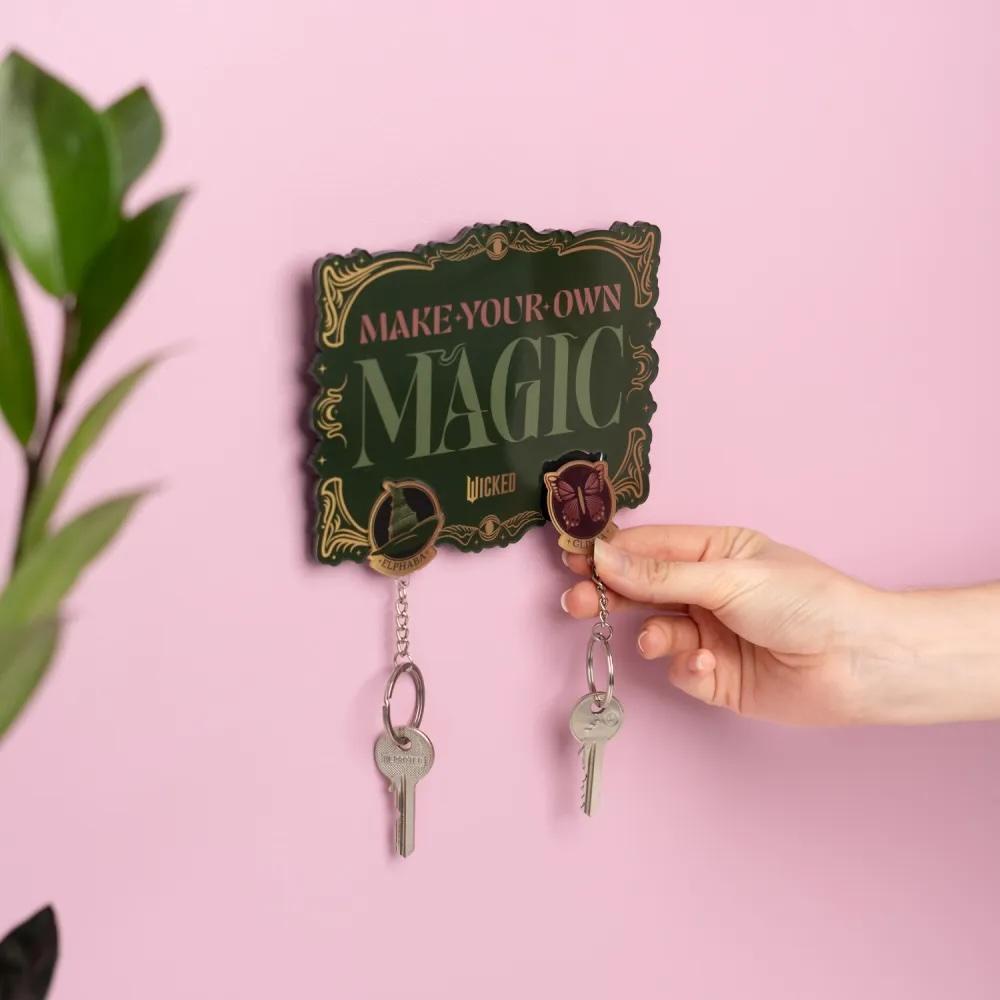 WICKED - Make your own Magic - Wall Key Holder with 3 Keyrings - 2
