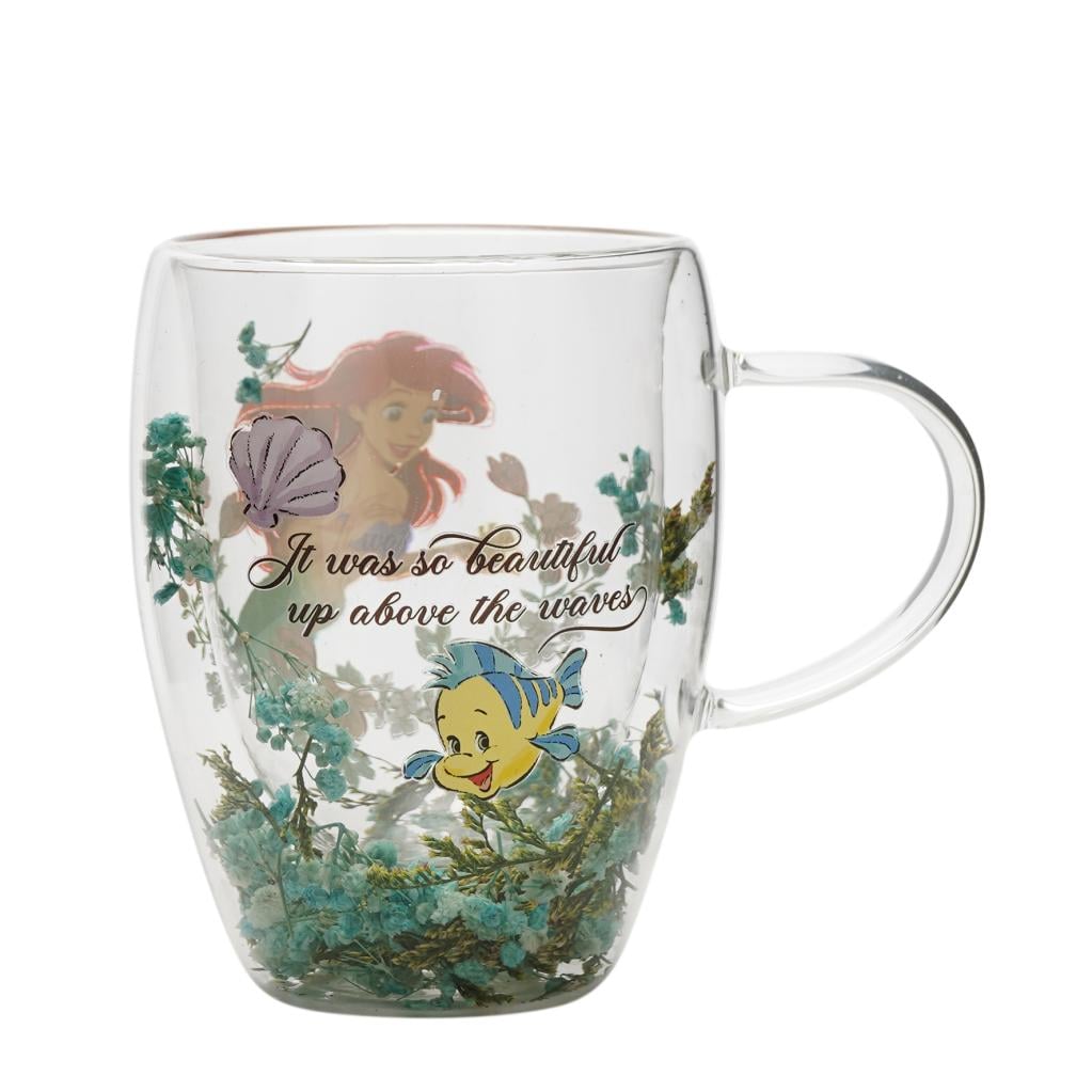 DISNEY PRINCESS - Ariel - Glass with Dried Flowers 10oz - 3