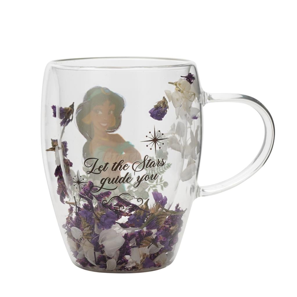 DISNEY PRINCESS - Jasmine - Glass with Dried Flowers 10oz - 3