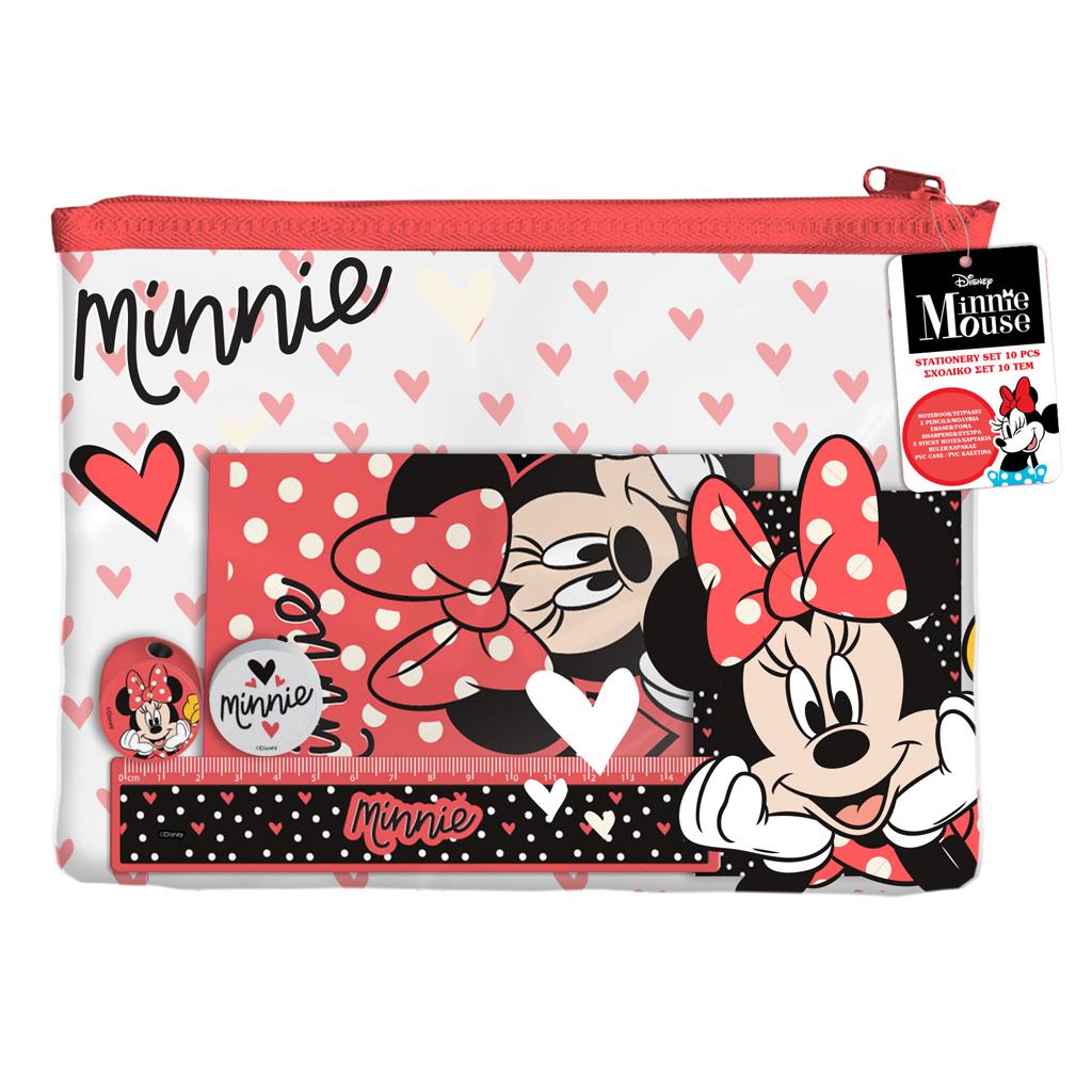 MINNIE - Set de Papeterie + Trousse - 10pc. - 2
