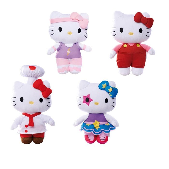 HELLO KITTY - Assortment of 12 Plushs - 4 Models - 20cm : ShopForGeek ...