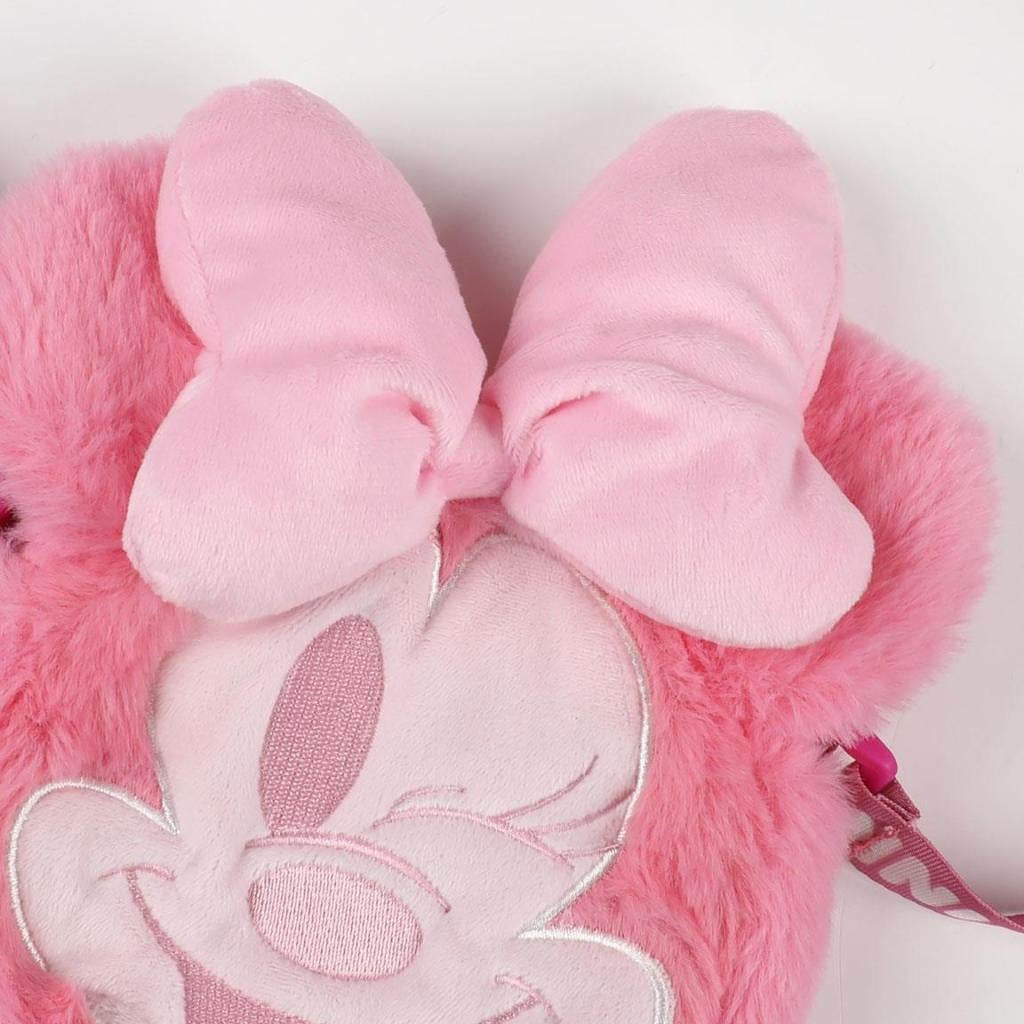 MINNIE - Head - Sac à Bandoulière Peluche - 17x14x4cm - 2