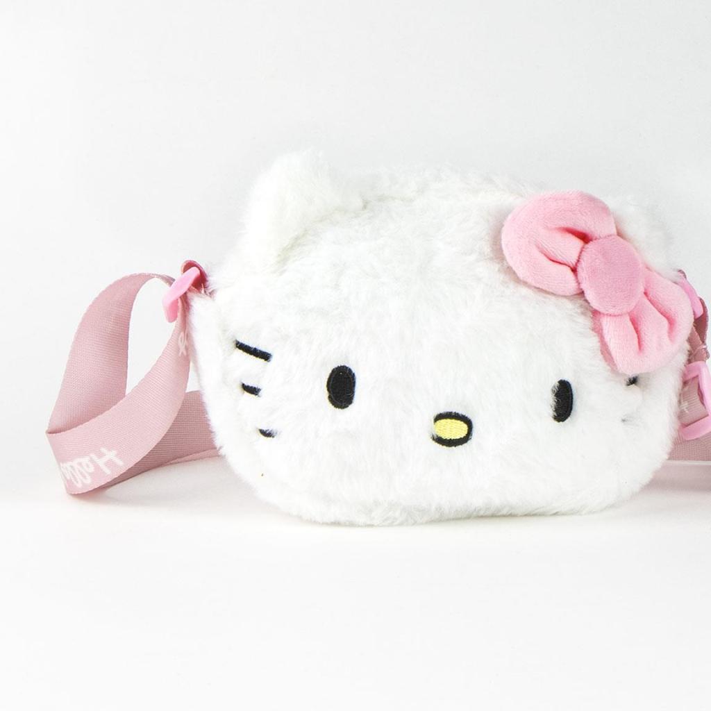 HELLO KITTY - Head - Sac à Bandoulière Peluche - 17x14x4cm - 2