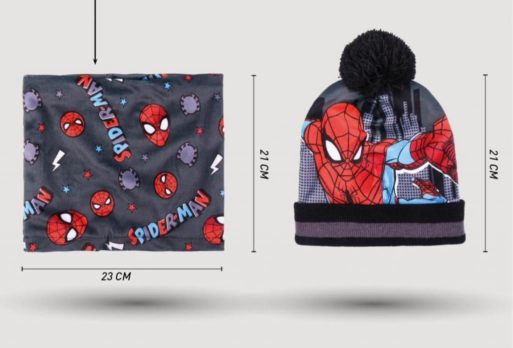 SPIDERMAN - Set Bonnet Pompon + Gants + Tour de Cou - 3Pc Enfant - 5