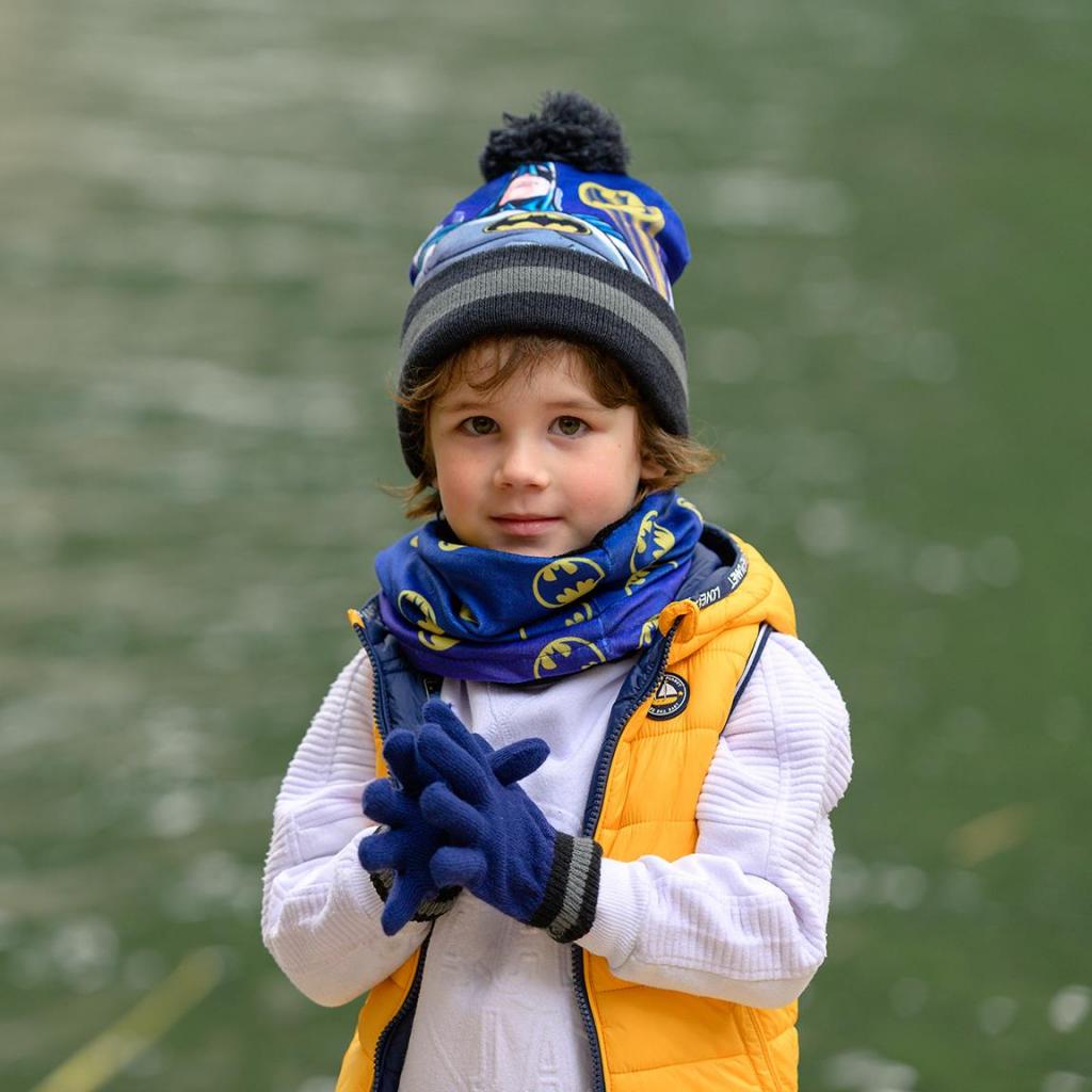BATMAN - Set Bonnet Pompon + Gants + Tour de Cou - 3Pc Enfant - 6