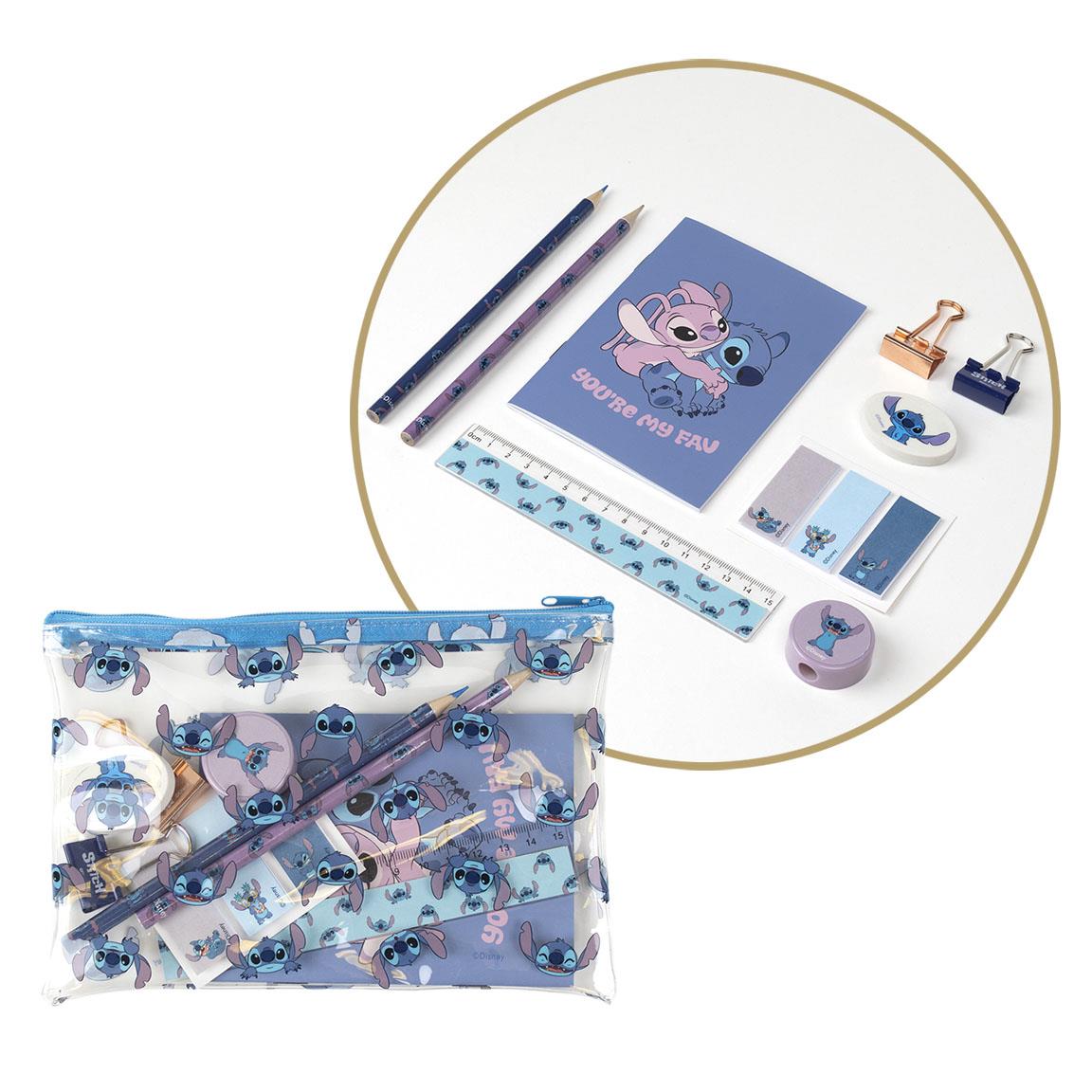 Ensemble d’articles de papeterie Stitch et Angel Disney - Lot de 6