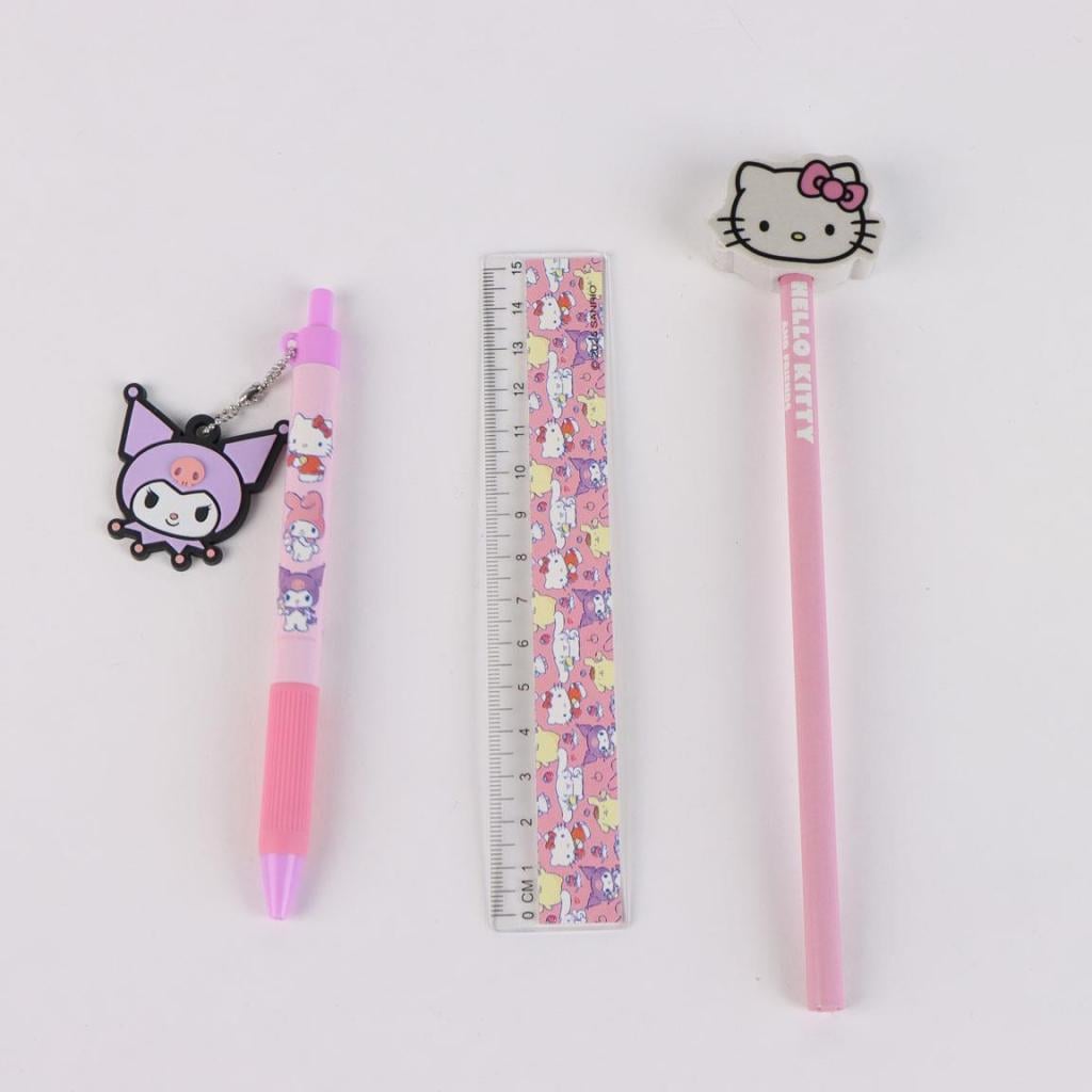 HELLO KITTY & Friends - Set de Papeterie - Pot à Crayon + 3pc. - 2
