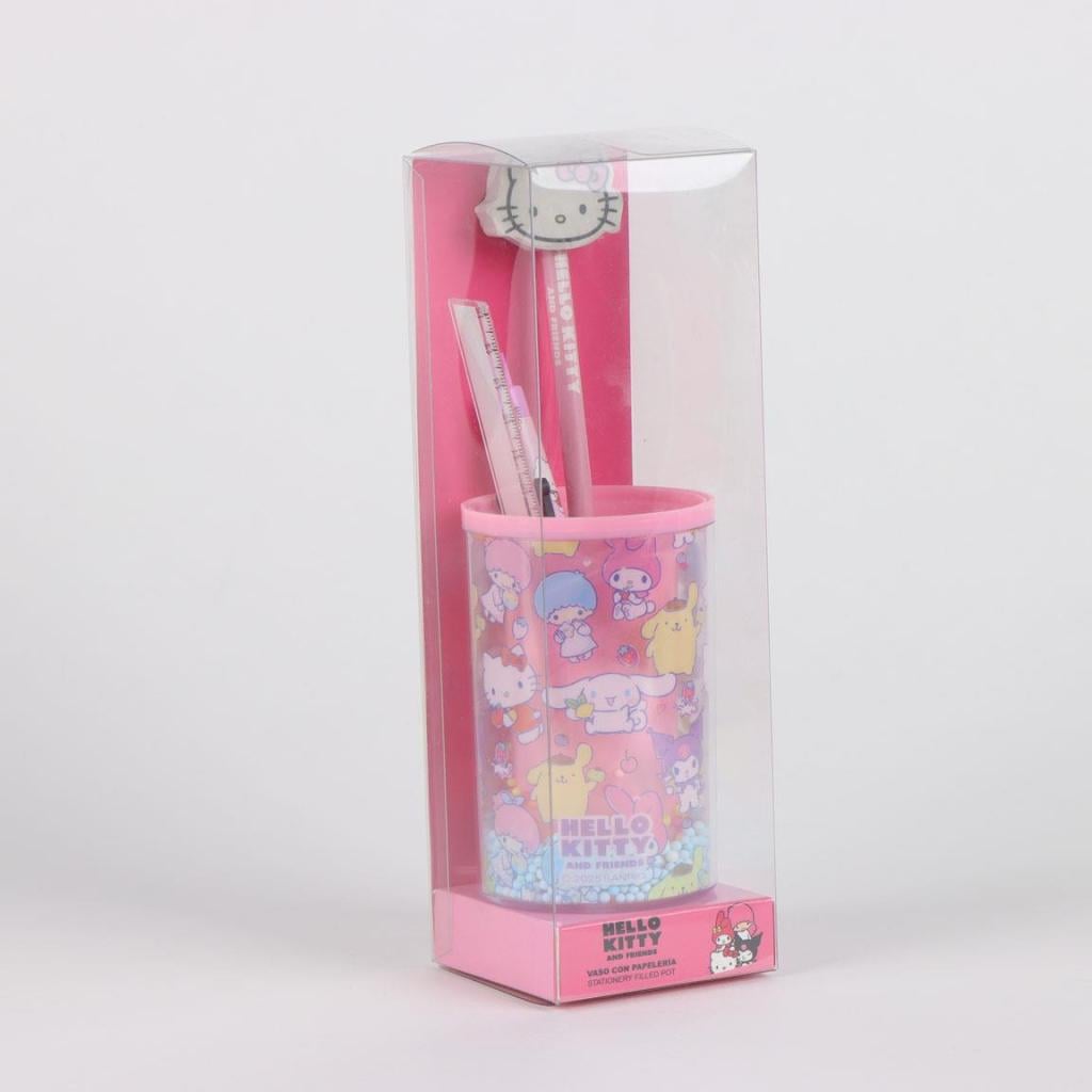 HELLO KITTY & Friends - Set de Papeterie - Pot à Crayon + 3pc. - 4