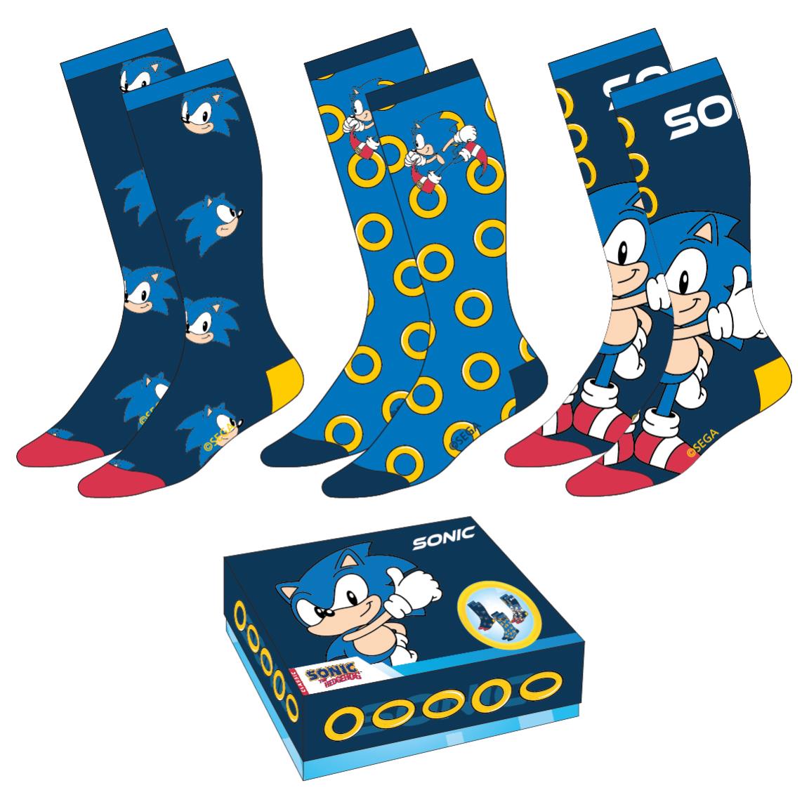 SONIC - 3 Pairs socks Pack (UK Size 6,5-11)_IMAGE_1