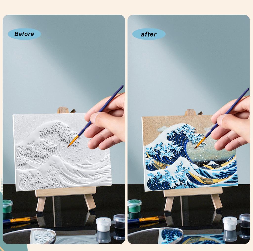 Resin DIY 3D Painting -Great wave of Kanagawa - 13.5x10cm - 3