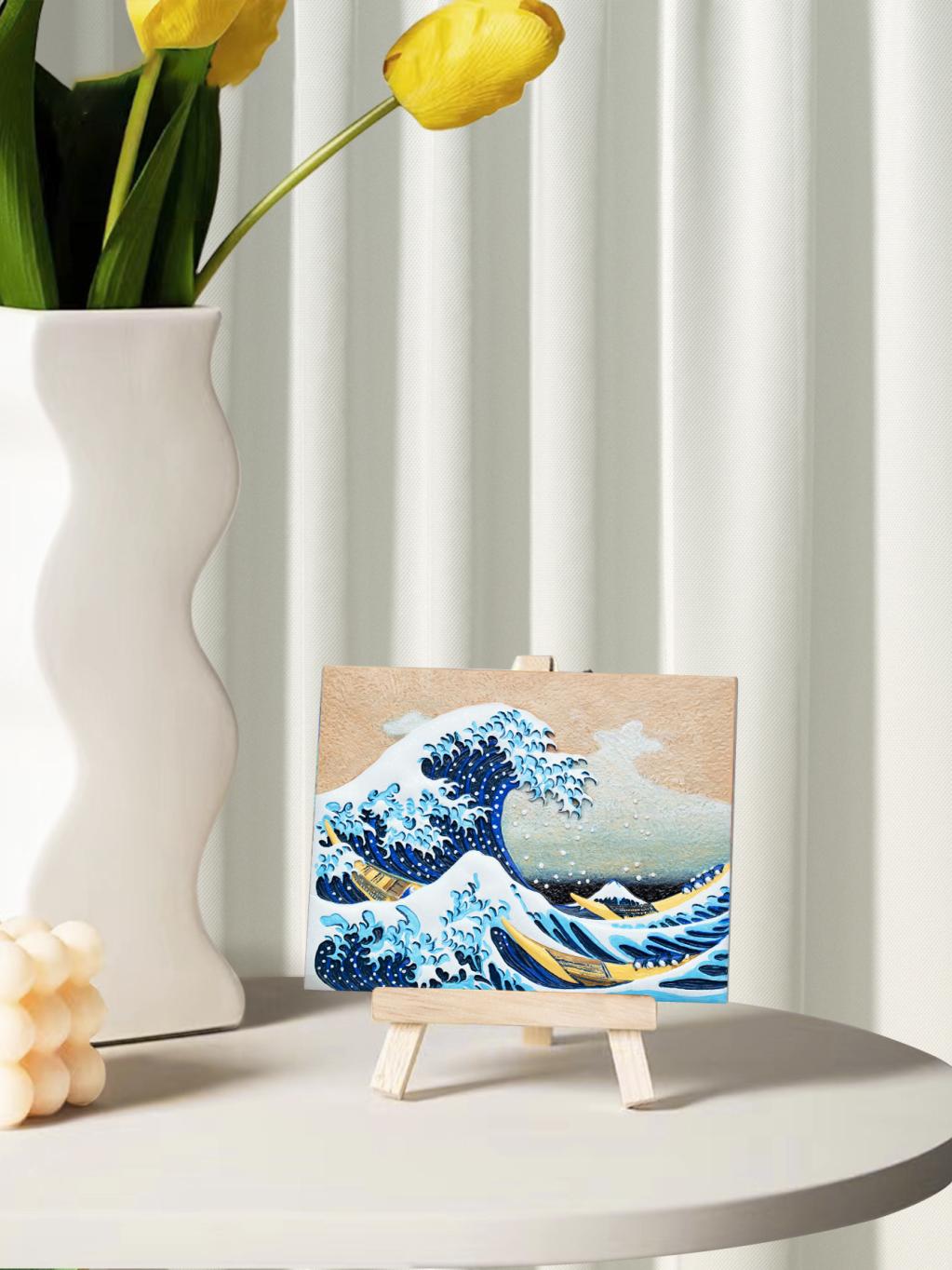 Resin DIY 3D Painting -Great wave of Kanagawa - 13.5x10cm - 6