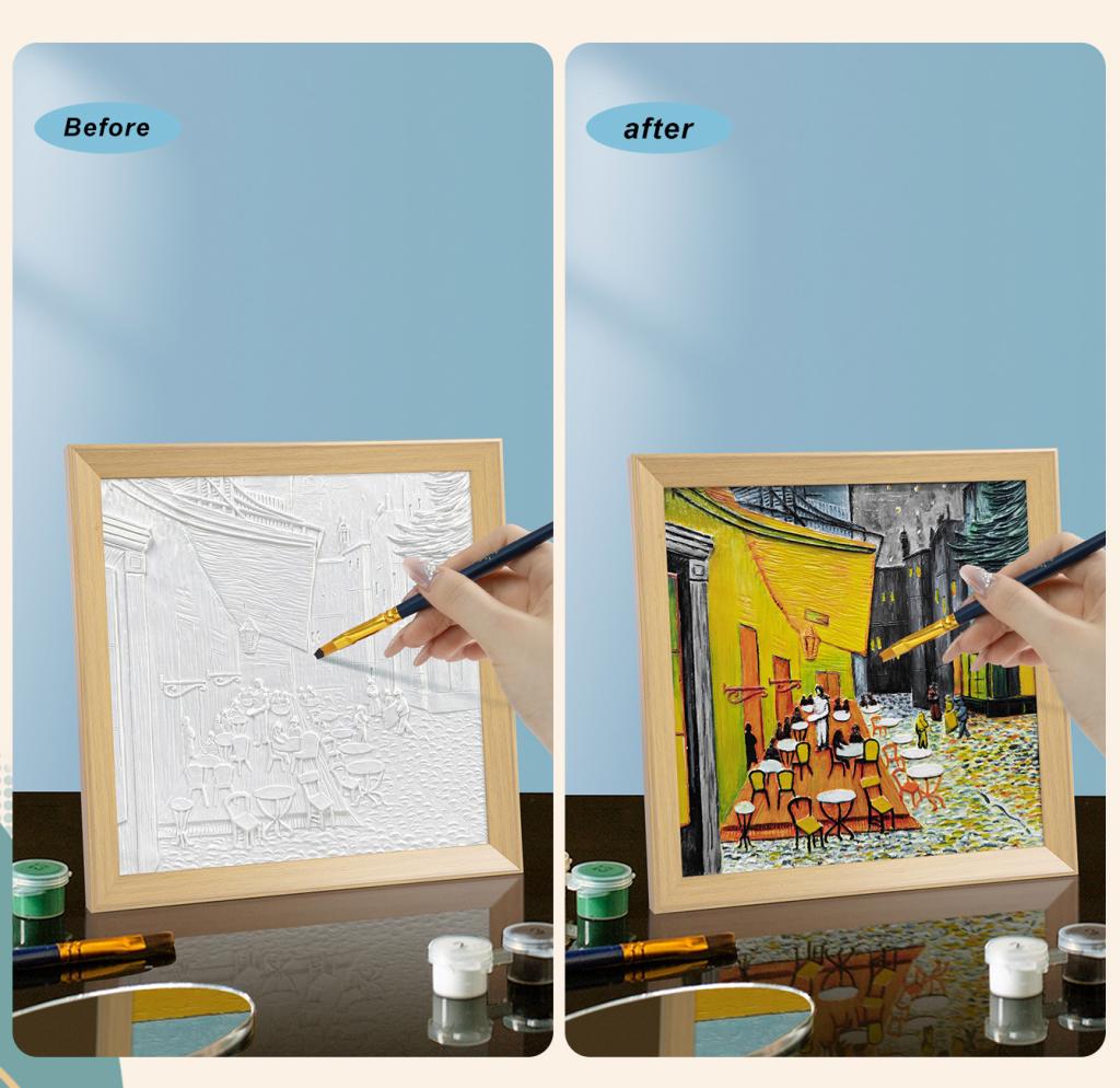 Resin DIY 3D Painting - Café Terrace at night - 34x34cm - 2