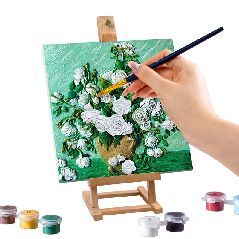 Resin DIY 3D Painting - White Rose - 34x34cm - 2
