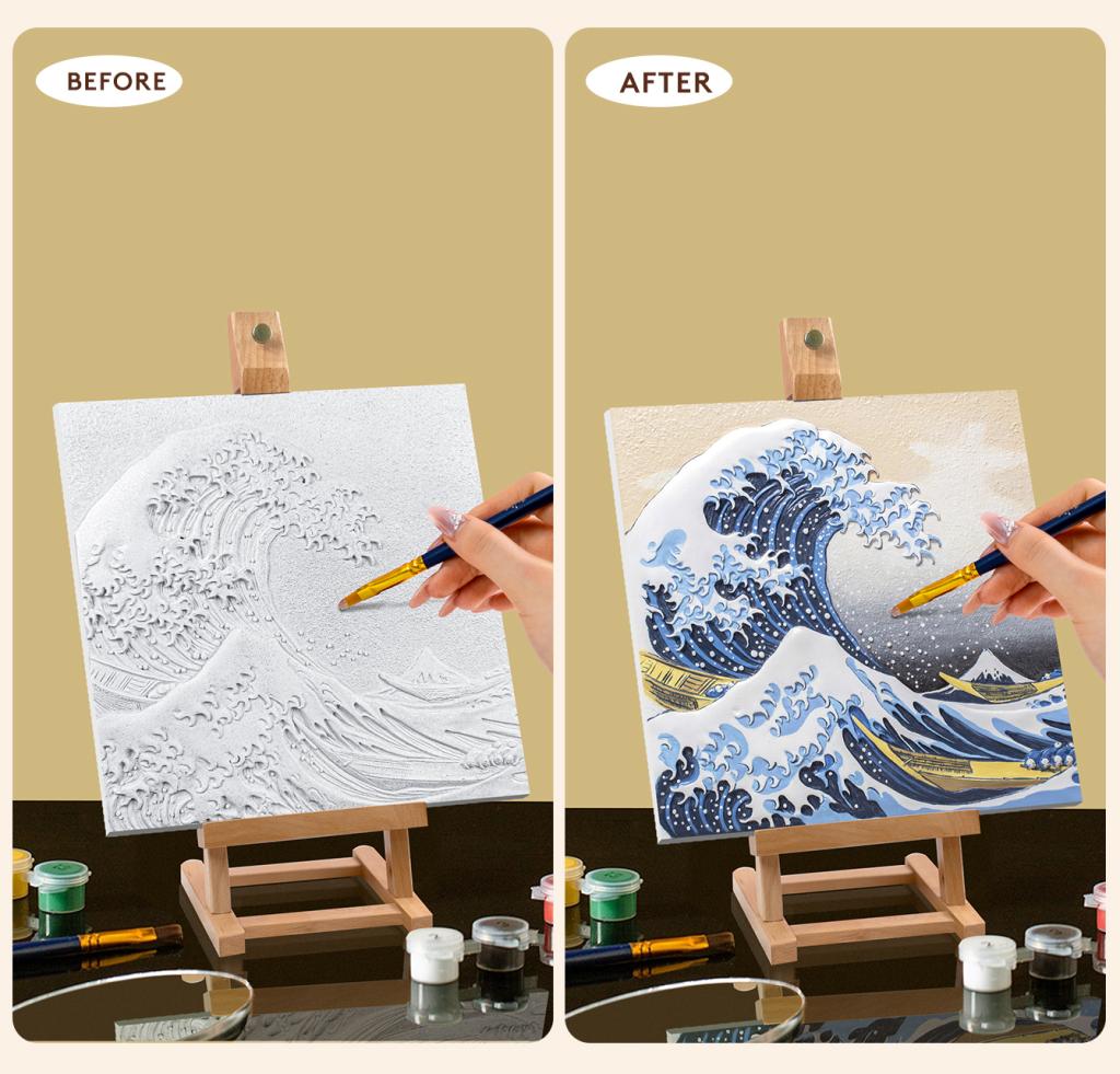 Resin DIY 3D Painting - Great wave Kanagawa - 34x34cm - 2