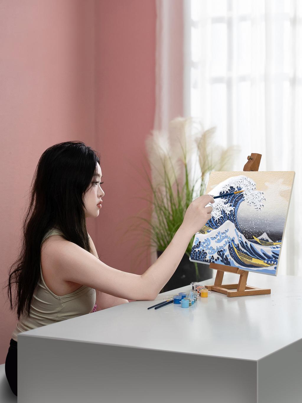 Resin DIY 3D Painting - Great wave Kanagawa - 34x34cm - 4