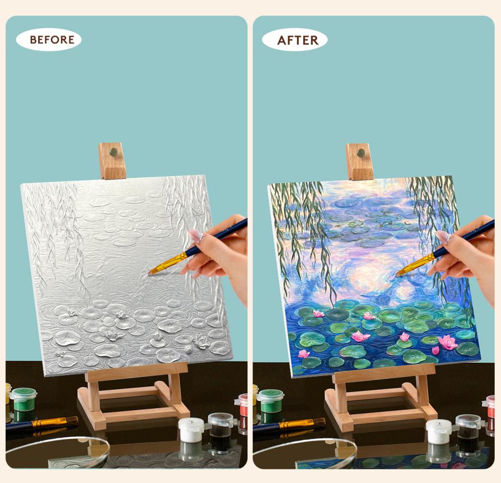Resin DIY 3D Painting - Water Lilies -  34x34cm - 3