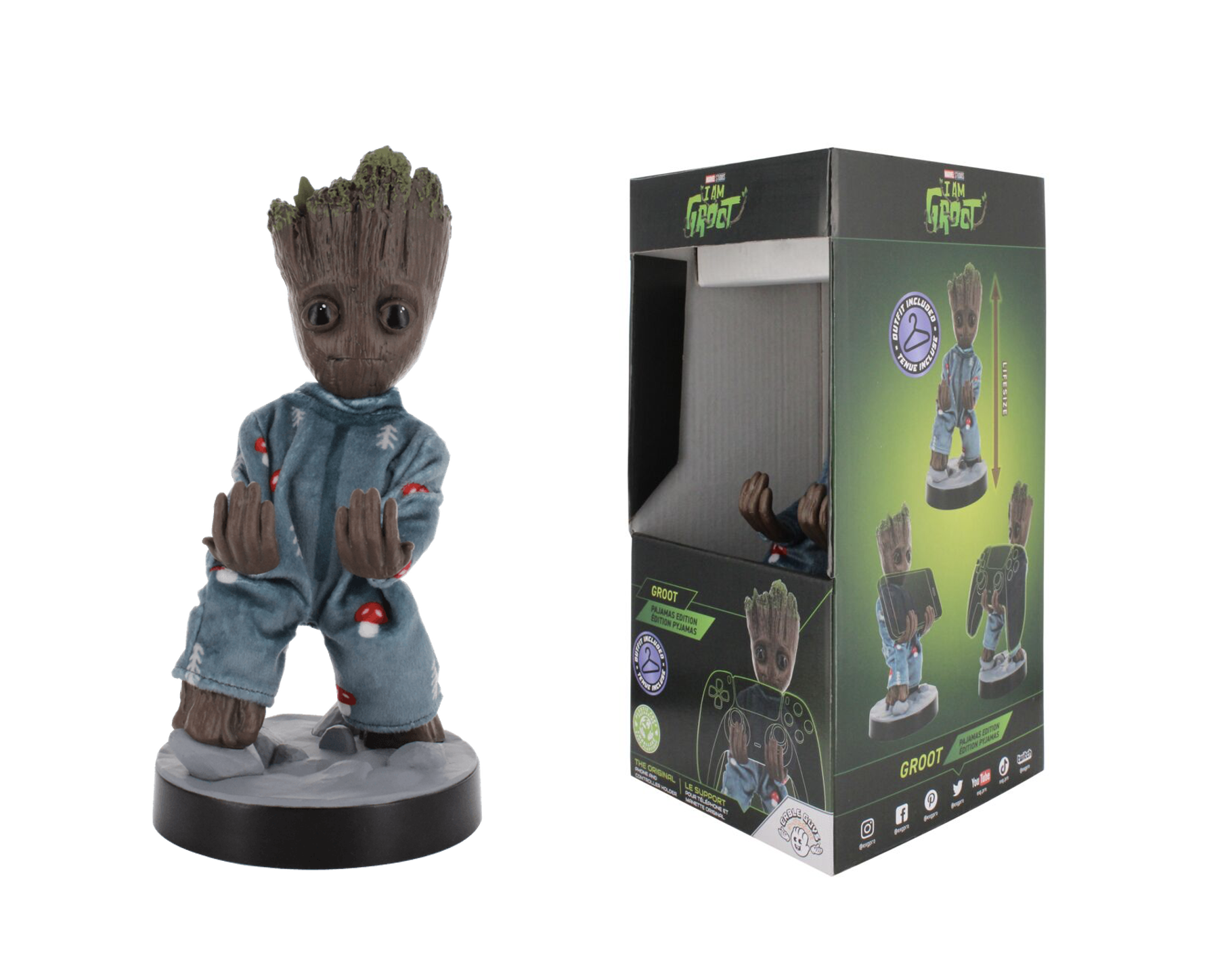 MARVEL - GROOT - Figurine 20cm - Support Manette & Portable - Magic Heroes