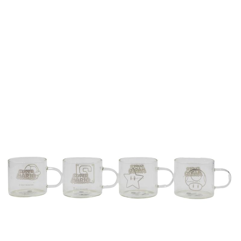 SUPER MARIO - Set de 4 Mugs Expresso en Verre - 100 ml - 2