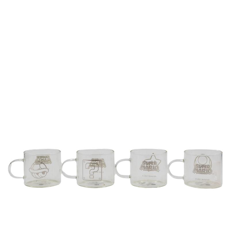 SUPER MARIO - Set de 4 Mugs Expresso en Verre - 100 ml - 3