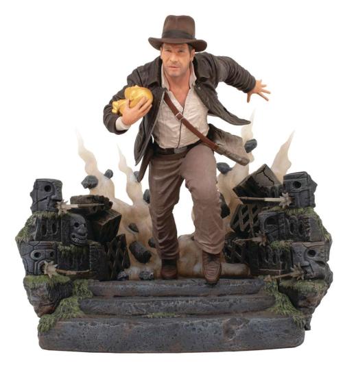Diamond Select Statuetta Indiana Jones 25 Cm - Fuga Con L'Idolo | Gallery Deluxe Per Collezionisti