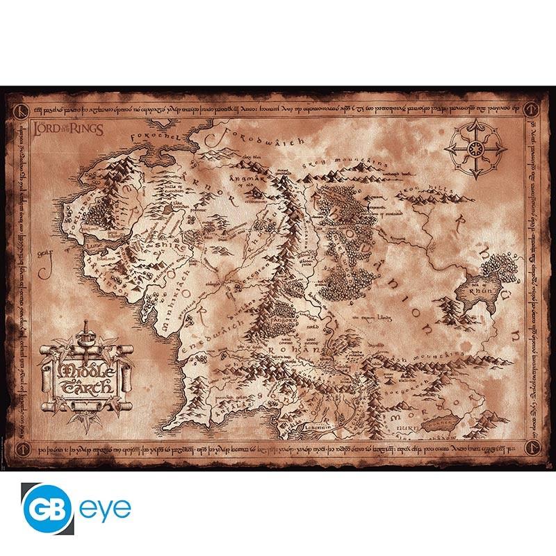 THE LORD OF THE RINGS - Map - Poster 91x61cm : ShopForGeek.com: Poster ...