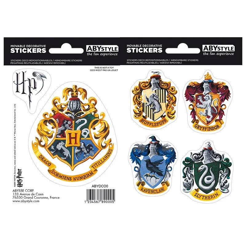 HARRY POTTER Stickers 16x11cm / 2 planches Hogwarts Houses