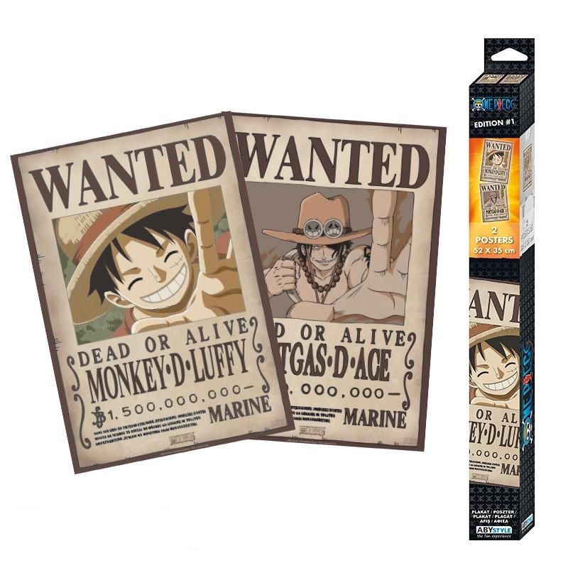 ONE PIECE - Wanted Luffy & Ace - Set 2 posters '52x38'_IMAGE_1