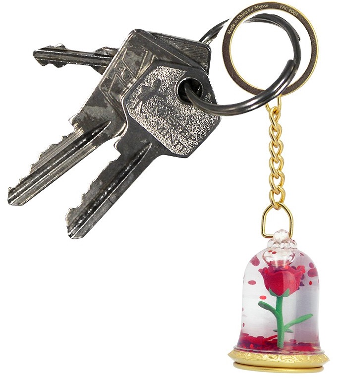 BEMS DISNEY Keychain 3D Premium Beauty and the Beast Rose