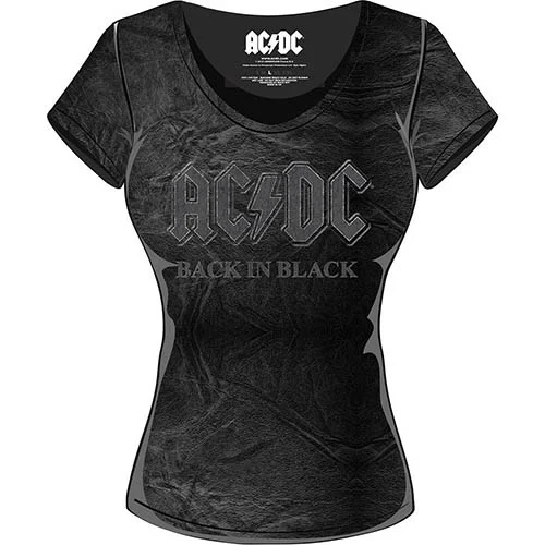 AC/DC - T-Shirt Ladies Acid Wash - Back in Black (XL) : ShopForGeek.com ...