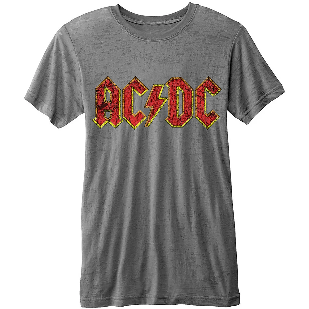 AC/DC - T-Shirt BurnOut Col - Classic Logo - Men (S) : ShopForGeek.com ...