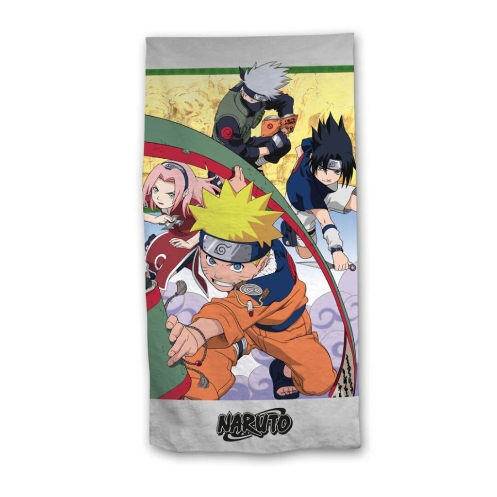 Serviette De Plage Carbotex Naruto Uzumaki Itachi Sasuke - 100% Coton 70x140 Cm