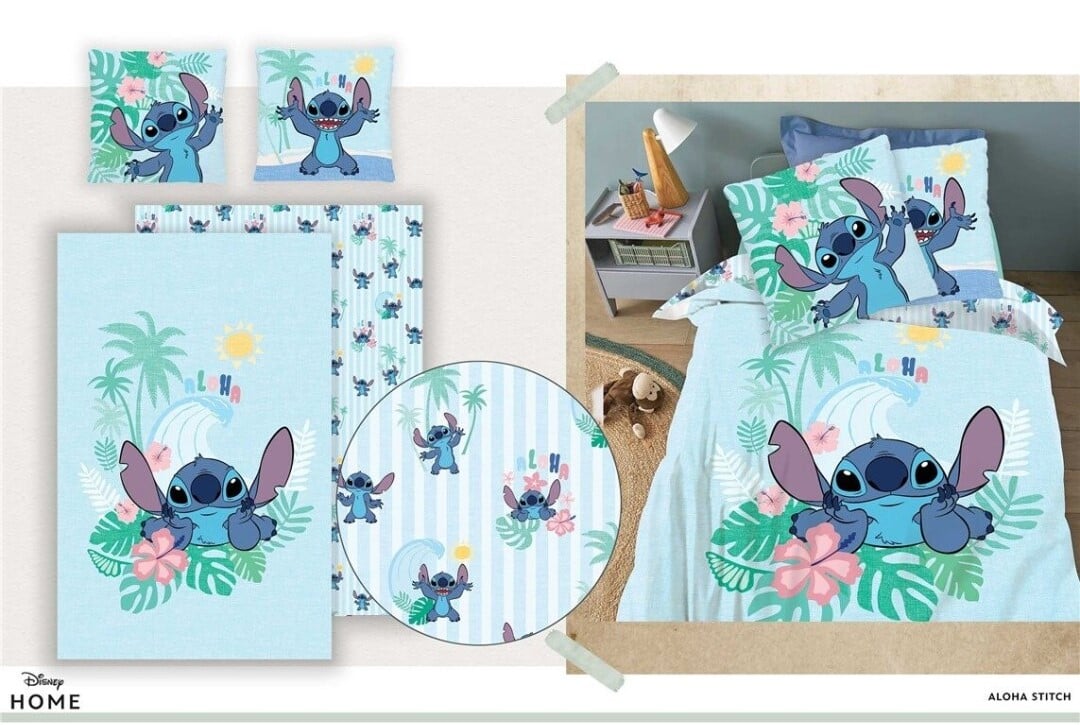 Lilo et Stitch - Housse de couette en polycoton Stitch et Angel (140x2