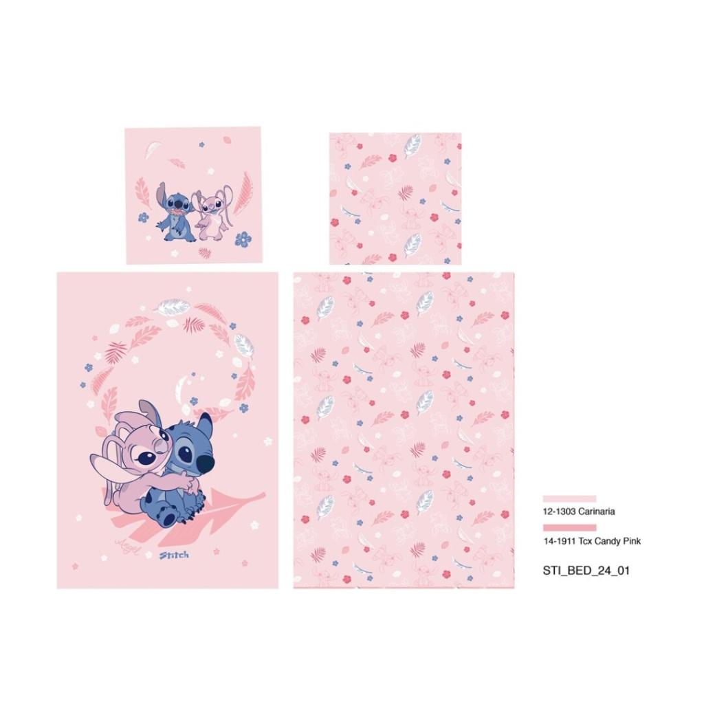 Parure De Lit 1 Personne Stitch 'So Very Tired' - Housse De Couette 140x200 Cm + Taie 65x65 Cm - Coton/polyester Doux