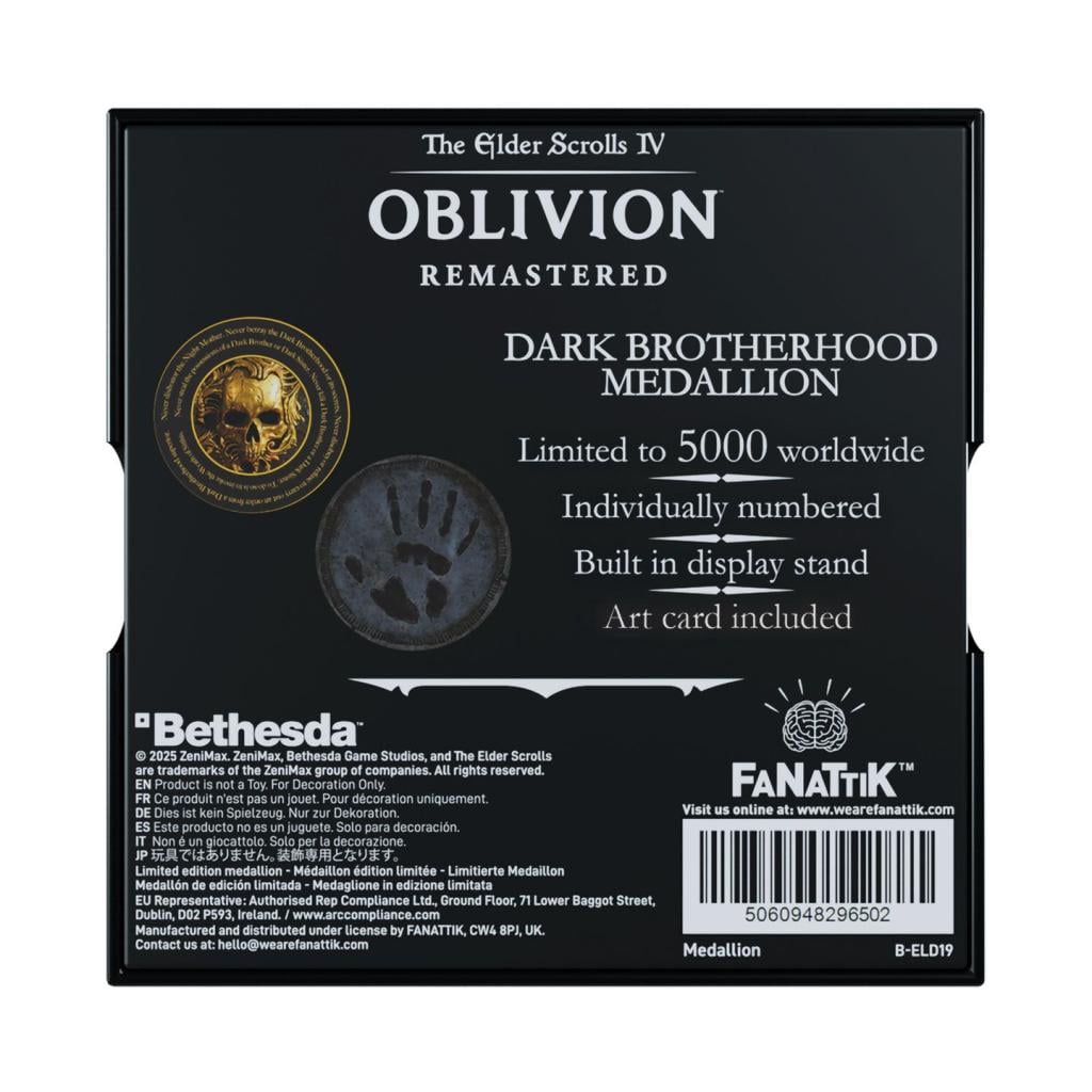 ELDER SCROLLS OBLIVION - Dark Brotherhood - Limited Edition Medallion ...