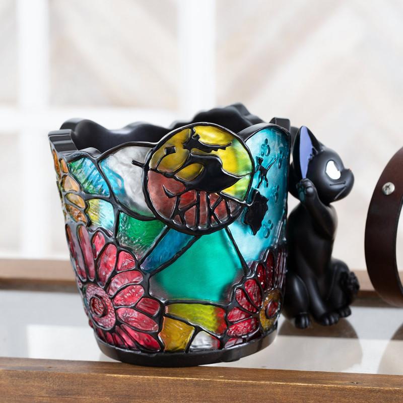 KIKI LA PETITE SORCIERE - Jiji - Diorama Planter Vitrail 18.5cm - 2