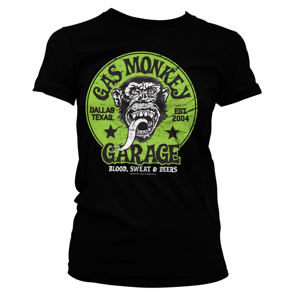 GAS MONKEY T-Shirt Green Logo GIRL (XXL) T