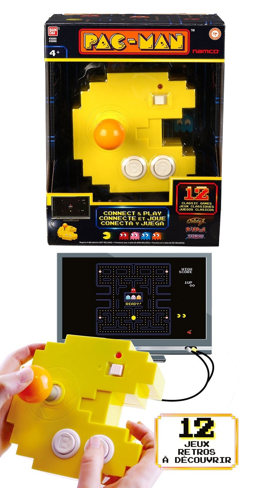 PACMAN Console de jeu PACMAN Console Bandai Red