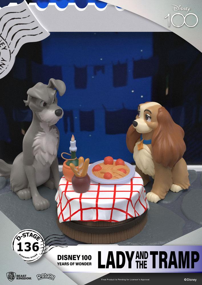 DISNEY 100EME ANNIV. - La Belle et le Clochard  - Diorama D-Stage 12cm - 6