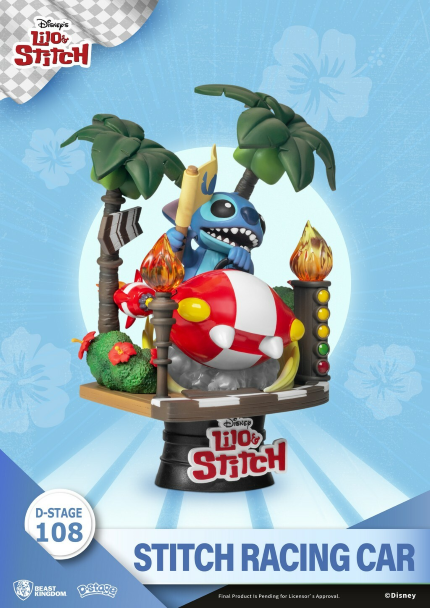 LILO AND STITCH - Stitch Racing Car - Statuette PVC Diorama 15cm - 3