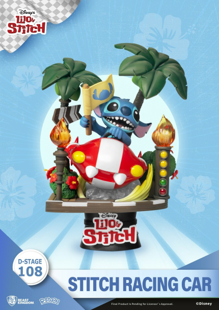 LILO AND STITCH - Stitch Racing Car - Statuette PVC Diorama 15cm - 4