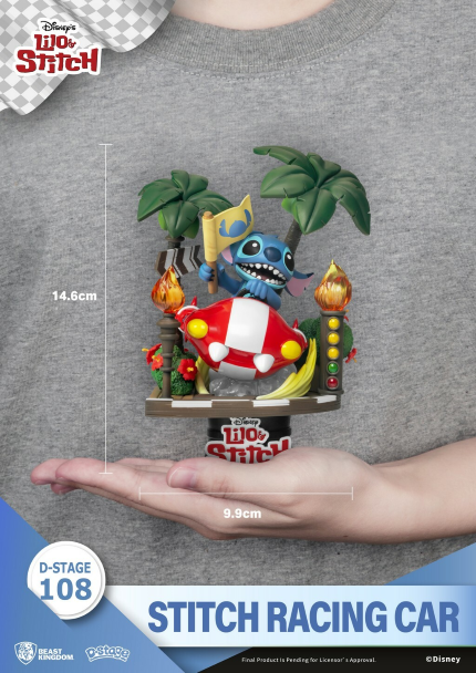 LILO AND STITCH - Stitch Racing Car - Statuette PVC Diorama 15cm - 6