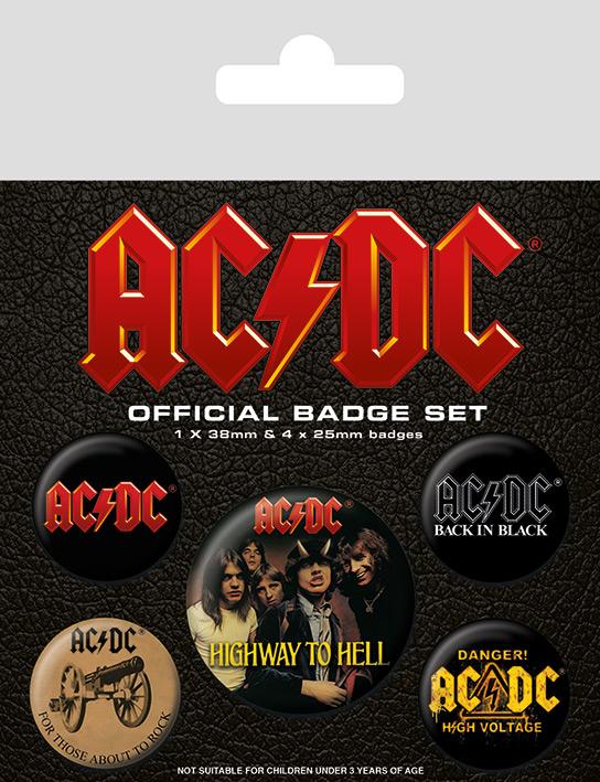 AC/DC - Pack 5 badges : ShopForGeek.com: Badges Pyramid AC/DC