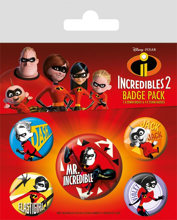 INCREDIBLES 2 - Pack 5 Badges - Family : ShopForGeek.com: Badge Pyramid ...